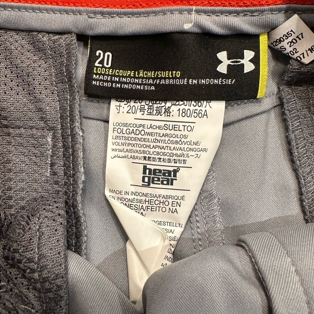 Under Armour Boys Size 20 (30 x11) Gray Golf Bermuda Shorts NWT - Picture 5 of 8